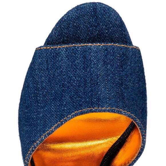 Christian Louboutin Mira Colunata 120 Denim Platform Wedge Sandal Heel Pump 38 - Picture 6 of 12